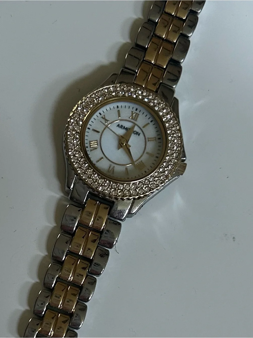 Armitron Two-Tone Crystal Bezel Women's Watch - Gold & Silver